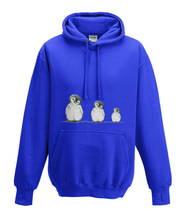 JanaRoos - Hoodies - Kids Hoodie - Packshot - Hand drawn illustration - Round neck - Long sleeves - Cotton - royal blue - royaal blauw - Penguins - Pinguïns