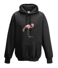JanaRoos - Hoodies - Kids Hoodie - Packshot - Hand drawn illustration - Round neck - Long sleeves - Cotton - black - zwart - flamingo 
