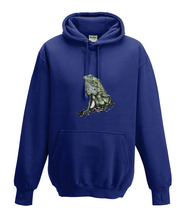 JanaRoos - Hoodies - Kids Hoodie - Packshot - Hand drawn illustration - Round neck - Long sleeves - Cotton - oxford navy blue - marine blauw - iguana - igujana - colored - gekleurd