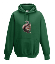 JanaRoos - Hoodies - Kids Hoodie - Packshot - Hand drawn illustration - Round neck - Long sleeves - Cotton -  bottle green -fles groen - squirrel - eekhoorn  